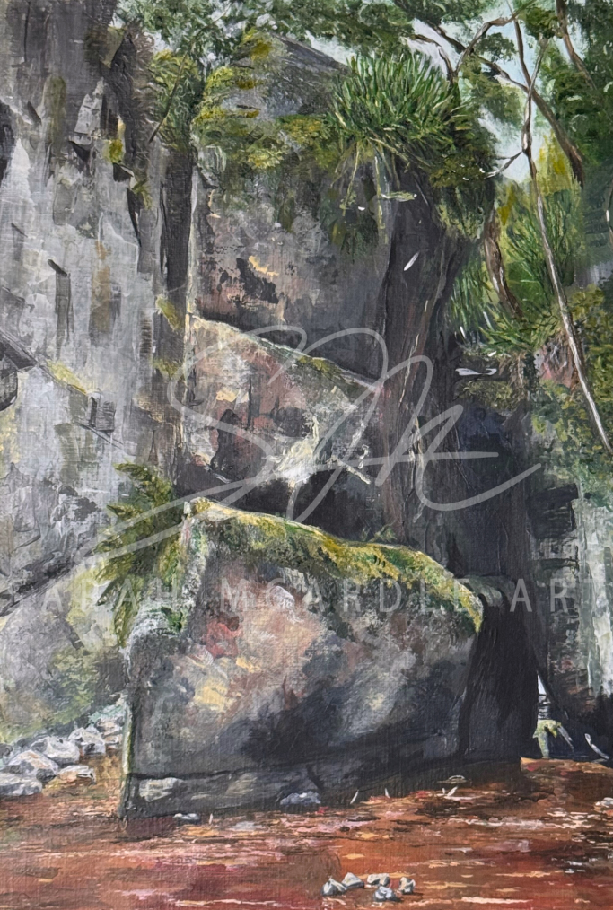 Acrylic painting of Burn o'Vat in Aberdeenshire